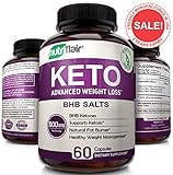Keto Diet Pills - 800mg Advanced Weight Loss Ketosis Supplement - All-Natural BHB Salts Ketogenic Fat Burner Capsules - GMP-Sealed, Non-GMO Product - Ideal Weight Loss Supplements for Men & Women