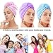 3 Pack Microfiber Hair Towel Wrap BEoffer Super Absorbent Twist Turban Fast Drying Hair Caps with Buttons Bath Loop Fasten Salon Dry Hair Hat Pink Blue Purple