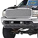 EAG Replacement Mesh Front Hood Grille Chrome ABS Upper Grill Fit for 99-04 F250/F350/F450 Super Duty