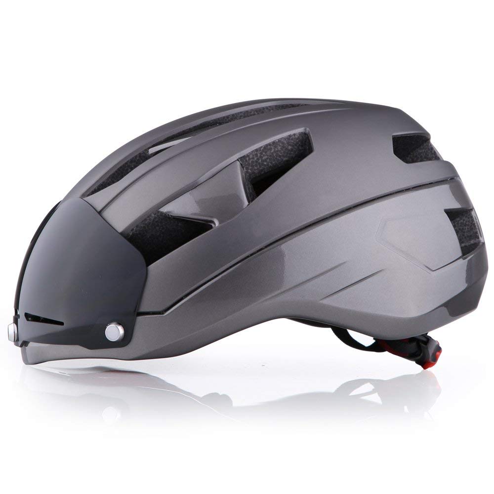 Base Camp Moon Road Bike Helmet with Removable Eye Shield Visor for