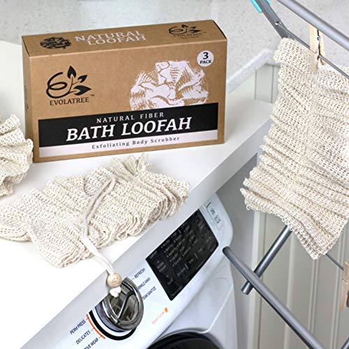 EVOLATREE Bath & Shower Loofah Sponge - Eco Friendly Natural Exfoliating Body Scrubber - 3 Pack - Thumbnail 6