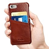 iPhone 7 Case, Benuo [Card Slot Vintage Series] [Genuine Leather] Soft Leather Case [2 Card Slots], Ultra Slim Leather Case Back Cover [Business Style] for Regular iPhone 7 (Brown)