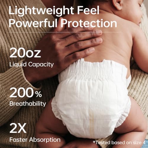 DRYPER Organic Newborn Diapers Size 1 (3-5 kg), Ultra Thin, Soft and Hypoallergenic for Sensitive Skin, Moisture Indicator, 180 Premium Day & Night Diapers