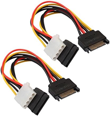 Kesoto 2本セット Sata電源 変換ケーブル 15ピン オス メス 4ピン 分岐ケーブル B07f119krc 224円