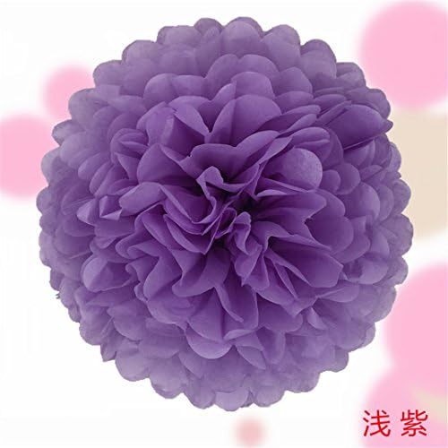1Piece Pompon Tissue Paper Pom Poms Flower Balls For Wedding Room Decoration Party Supplies Diy Craft Paper Flower light purple 4inch 10cm