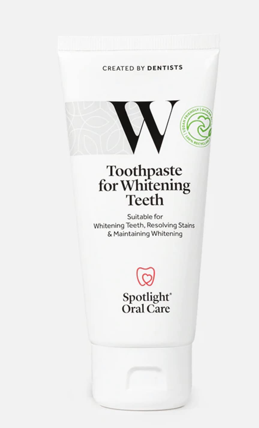 Spotlight Oral Care Toothpaste for Whitening, Gently Whitens Teeth Gradually & Safely, Vegan & Gluten-Free, Active Ingredients of Fluoride & Hydrogen Peroxide, 3.4 Fl Oz