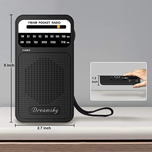 image for DreamSky Pocket Radios, Battery Operated AM FM Radio with Loud Speaker