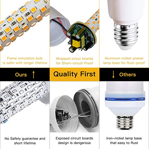 Abameric Flame LED Light Bulbs E26 Base |LED Flame Effect Light Bulb | with Gravity Sensor | Flickering Flame Light Bulb for Indoor/Outdoor Use | for Home/Hotel/Bar/Party Decor | Holiday Gifts(4 Pack)