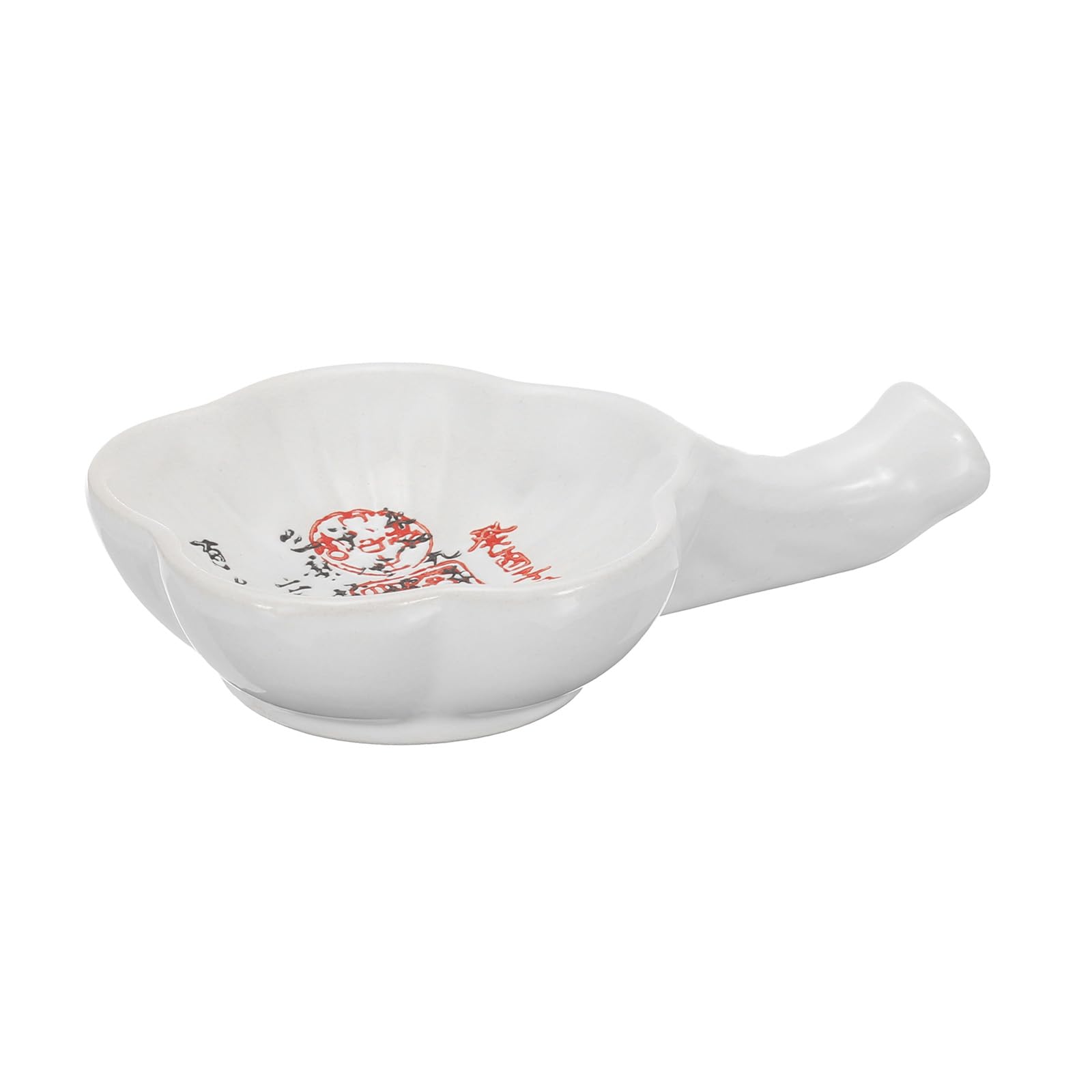 PATIKIL Chinese Calligraphy Ink Dish, Painting Brush Rest Dish Multifunctional Japanese Ceramics Ink Water Plate for Calligraphy, Painting, Art Supplies, White