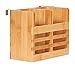 Home Intuition Bamboo Flatware and Utensil Organizer Caddy and Drying Rack