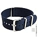 20mm Navy Blue Nylon Replacement Watch Strap with Free Installation Kit Including 4 Spring Bars and Removal Tool - [BWC]