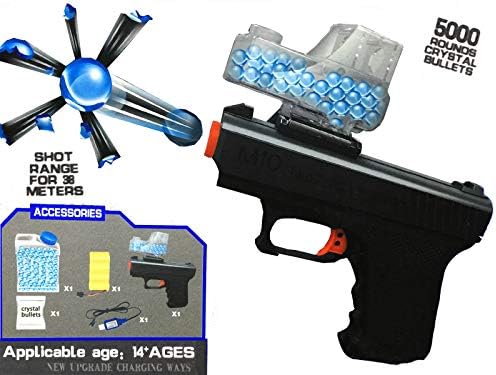 Vreeny Rechargeable Battery Operated 5000 Rounds Crystal Bullet Gun Toy Set with Jelly Shots for Kids