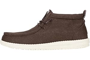 HEYDUDE Men’s Wally Mid Stretch Canvas Boot | Lightweight Mid-Top Canvas Shoe with Easy-On System & Stretch Elastic Laces
