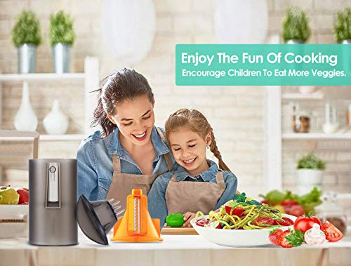 Handheld Spiral Slicer(2nd Generation) - FDA Certified & All-round Protection Detachable Clear Heavy Duty Compact Veggie Spiral Cutter,Easy-Use Vegetable Zucchini Pasta Spaghetti Maker