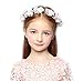 DDazzling Flower Headband Crown for Girls and Women (White and Pink)