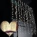 LEORX 300 LED Curtain Lights, 8 Modes Curtain Fairy Lights for New Year Wedding Party Bedroom Garden Patio Outdoor Indoor, White