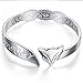 Merdia S990 Sterling Silver Cuff Fox Bracelet Bangle Design with Love You Forever Stamp