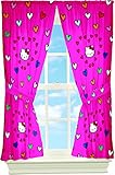 4pc Sanrio Hello Kitty Curtains Free Time Hearts Window Panels and Tie-Backs
