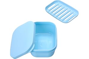 PUTING 1 Pack Soap Travel Container Portable Soap Case Leakproof Soap Box Soap Saver Dish with Cover Plastic Soap Bar Holder for Camping Outdoor Bathroom Shower Gym Hiking Traveling（Blue）