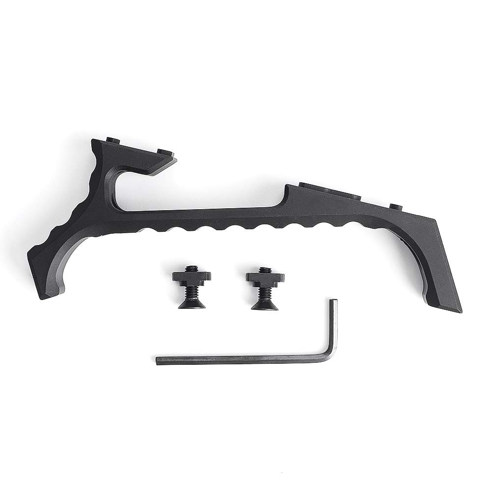 SBGJMY Mlok Tactical Aluminum Curved Angled Hand Stop Front Grip Foregrip for Mlok Handguard System (Black)