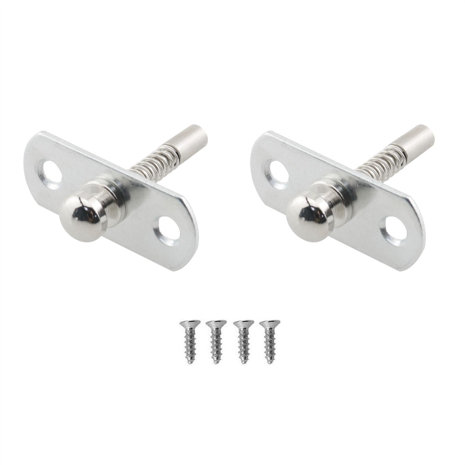 Photo 1 of HJGarden 2pcs Automatic Spring Latch Door Bolt Lift Adjustment Fixed Cylinder Fittings Stainless Steel Plunger Lock Spring Switch Dovecote