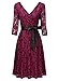 MissMay Women's Vintage Floral Lace Deep V-Neck Bow Cocktail Swing Dress