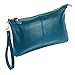 SEALINF Women's Cowhide Leather Clutch Handbag Small Shoulder Bag Purse (acid blue)