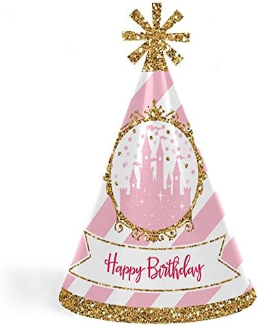 Gold Princess Happy Birthday Party Hats 