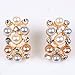 Sankuwen® Rose Gold Plated Faux Pearl Crystal Inlay Collar Necklace Earrings Set