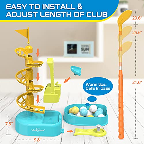 EagleStone Kids Golf Clubs Set, Outdoor Toddler Baby Golfs Set Toy W/ 2