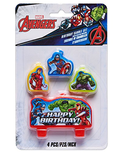 American Greetings Avengers 4 Birthday, Candles, 4-Count - //coolthings.us