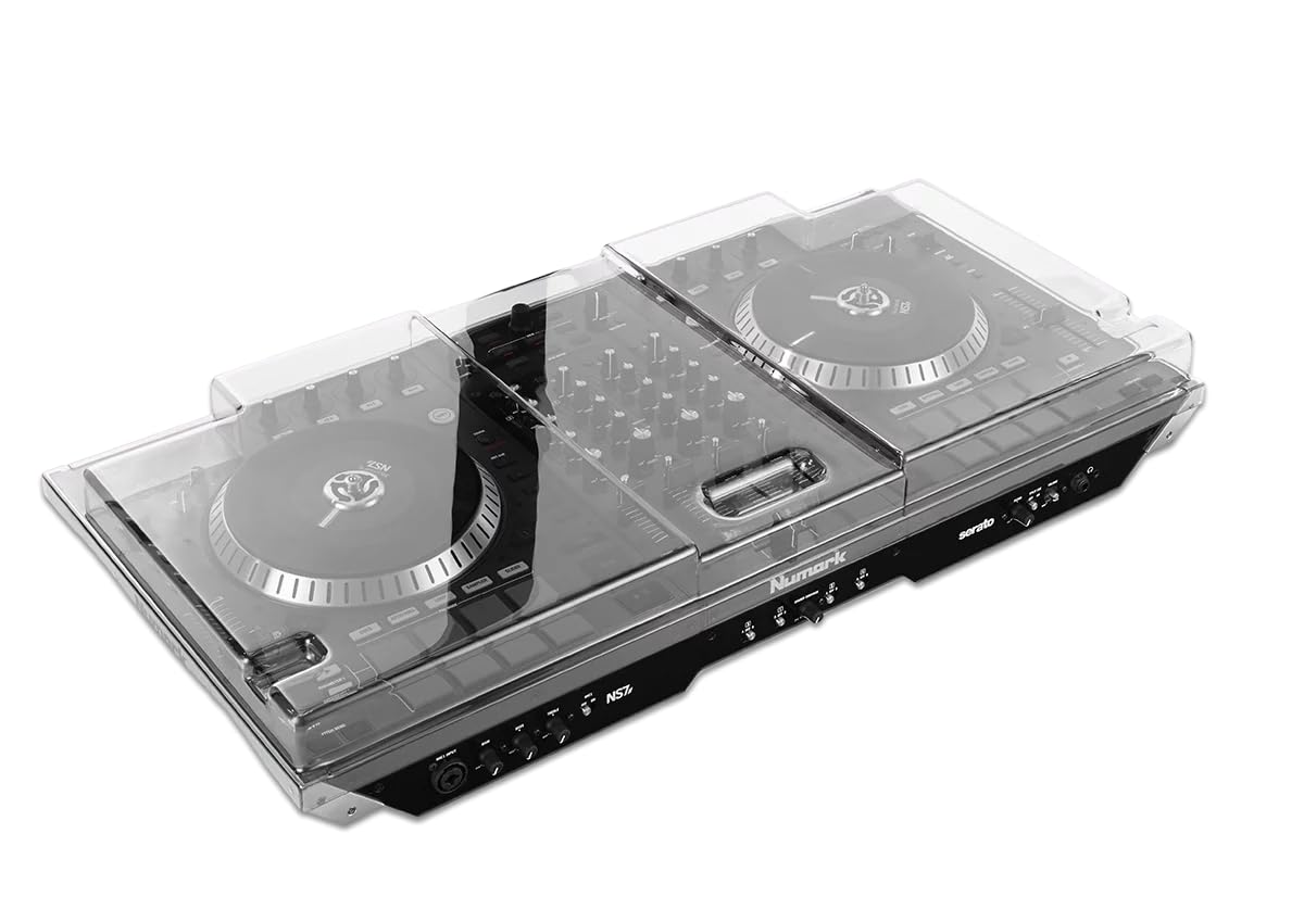 Decksaver Cover for Numark NS7 MK1 & MK2 - Super-Durable Polycarbonate Protective lid in Smoked Clear Colour, Made in The UK - The DJs' Choice for Unbeatable Protection