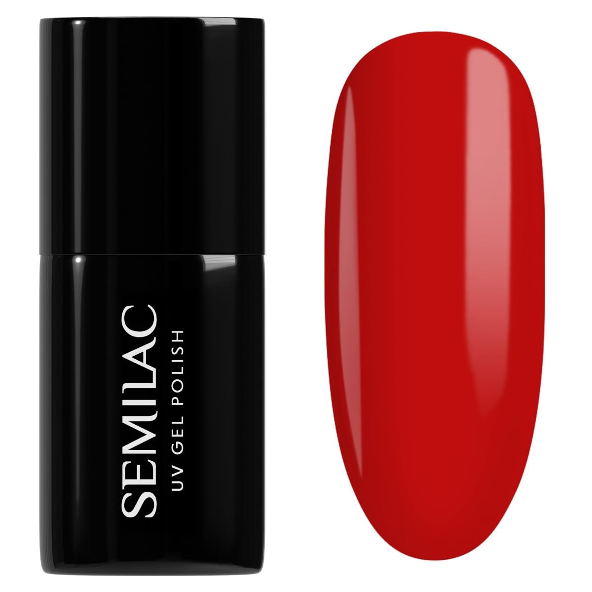 SEMILAC Gel Nail Polish 063 Legendary Red - Full Coverage Gel Polish - Soak Off Easy To Use LED/UV Nail Lamp - Long Lasting Manicure and Pedicure up to 3 weeks