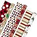 Hallmark Christmas Reversible Wrapping Paper Bundle, Pets and Patterns (Pack of 3, 120 sq. ft. ttl) Cats, Dogs, Stripes, Polka Dots, Paw La La La (5JXW1035)
