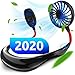 BELLFORNO Sports Neck Fan Necklace Personal Mini Fan Working for Travel Outdoor (Red-Black)