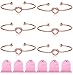Ruarua Love Knot Bracelet for Women Bridesmaid Bracelets Rose Gold Cuff Bangle Girls 6 Pcs a Set (Rose Gold)