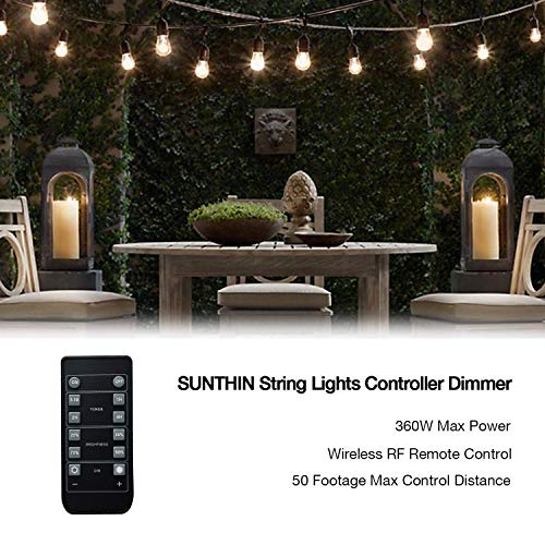 SUNTHIN 360 Watts Outdoor String Lights Dimmer Wireless Remote Control