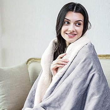 HOKEKI Electric Blanket Heated Throw Flannel & Fast Heating Blanket, ETL Certification with 6 Heating Levels & 3 Hours Auto Off, Machine Washable (72