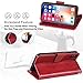 Arae Case for iPhone X/Xs, Premium PU Leather Wallet Case [Wrist Straps] Flip Folio [Kickstand Feature] with ID&Credit Card Pockets for iPhone X (2017) / Xs (2018) 5.8 inch (Wine red)