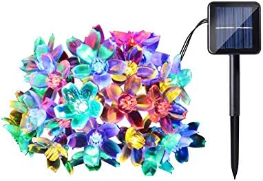 JMKMGL Solar String Lights, 50LED 23ft Multi-color Waterproof Decorative Blossom Light for Halloween,Outdoor,Indoor,Party,Wedding,Garden,Holiday Decoration,Xmas Tree (Flower)