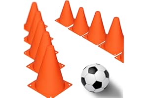 Novelty Place Multipurpose Training Cones (Set of 12), Soft & Durable Traffic Cone for Safety, Agility, Soccer, Football & Ot