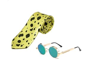 Ealipoi Nanami Tie Anime Jujitsu Kaisen Kento Nanami Glasses Cosplay Yellow Green Accessories 2PCS