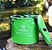 Premium Collapsible Bucket By Freegrace - Compact Portable Folding Water Container - Lightweight & Durable - Includes Handy Tool Mesh Pocket (Green(Upgraded), 23L (Lid))