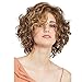 LEJIMEI Short Curly Wigs for White Women Blonde Wavy Wig Heat Resistant Synthetic Hair Cosplay Wig Natural Looking Fashion Wig + Free Wig Cap LM017