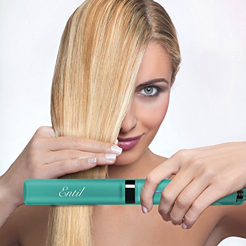 Hair Straightener, Entil Flat Iron with 1 inch Ionic Ceramic Titanium Plates, Professional Salon Tool, Dual Voltage, Digital Controls for Women with Curly Long Short Thick Fine Thin Wavy Hair Travel