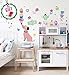 Dog Wall Decals for Girls - Cupcake Cute Pink Decor Stickers for Kids - Wall Decor Stickers for Kids - Baby Decals Dog [>45 Art Baby Bedroom clings]