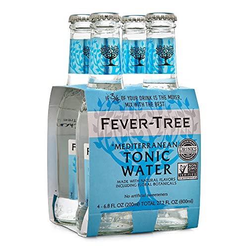 FeverTree Mediterranean Tonic Water Glass Bottles, No Artificial