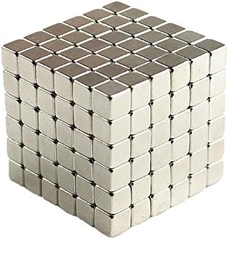 Hapwedding 0.2x0.2x0.2inch Fun Magnetic Cube/Cool Creative Gift,DIY Educational Puzzle for Intelligence Development and Stress Relief(216 PCS,Silver)