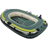 Generic 3 Person Inflatable Boat Inflatable Boats for Adults Heavy Duty 45×33×16 Green PVC Inflatable Two Person Rowing Boat 