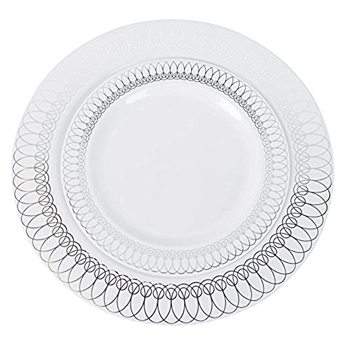 60-Pack of Luxury Disposable Plastic Plates for Upscale Parties- 30x10.25